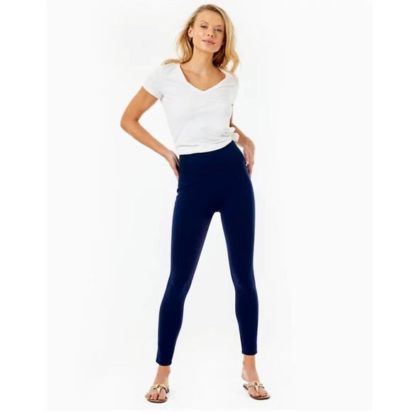 NWOT Lilly Pulitzer Merrin Pants Size 0 – Navy Blue High-Rise Bi-Stretch - Picture 1 of 12